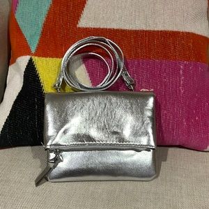 Silver cross body purse NWT